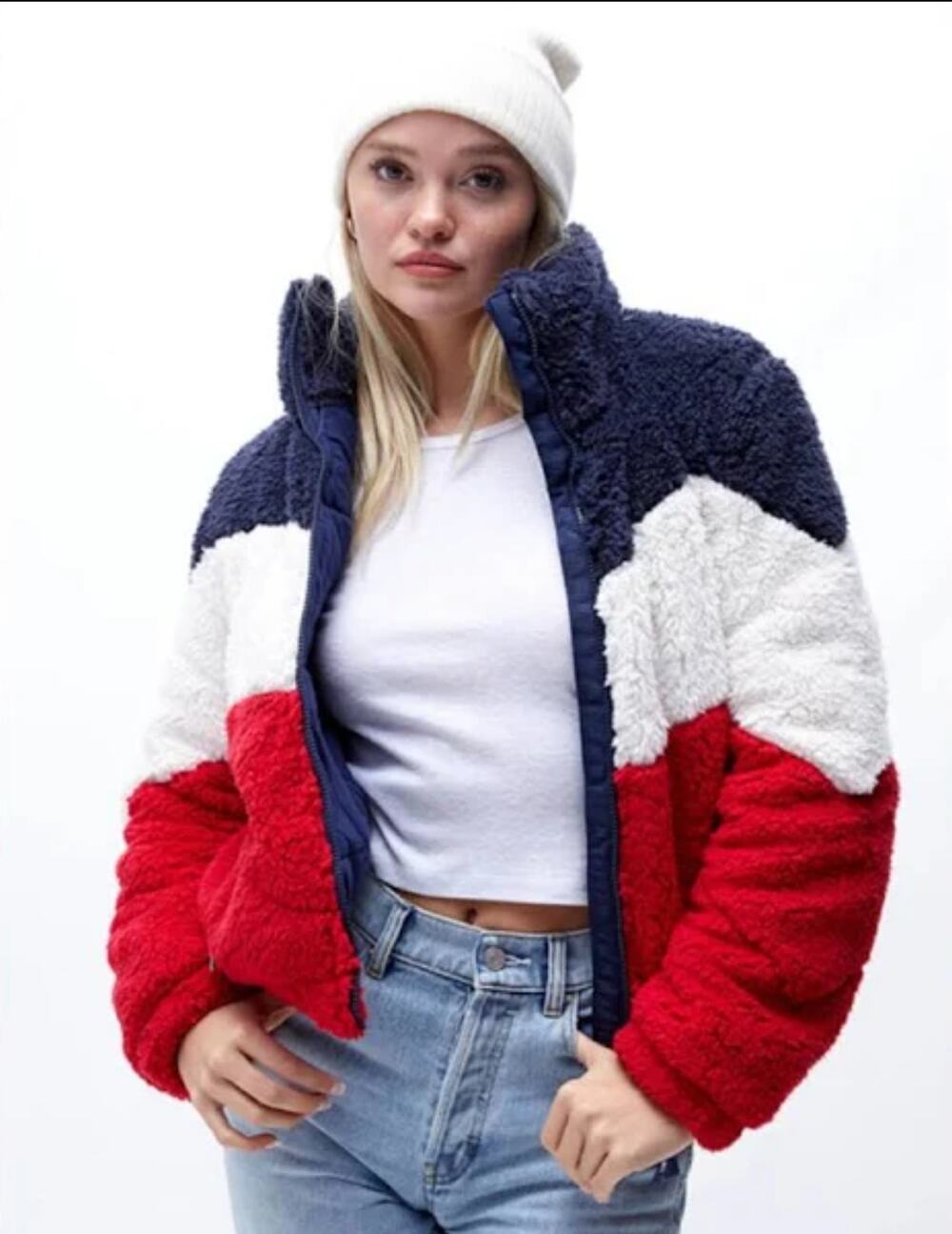 NWT Tommy Hilfiger Sport Sherpa Zip Up Colorblock Jacket - Medium